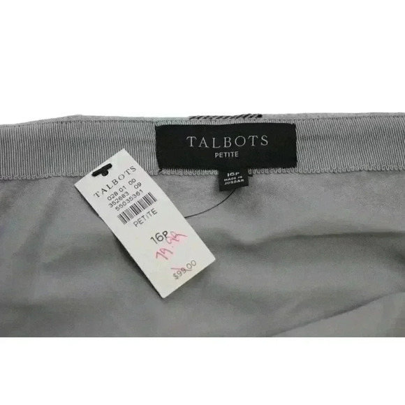 NWT Talbots Size 16 Petite Gray Blue Tartan Plaid Wool Blend Mini Pencil Skirt - Picture 5 of 9